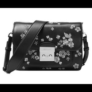Michael Kors Sloan Editor Embroidered Silver Bag